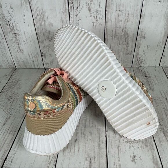 LA STRADA Raffia Leather Fashion Sneakers Multicolor Size EU 38 US SIZE 7 - Picture 6 of 9